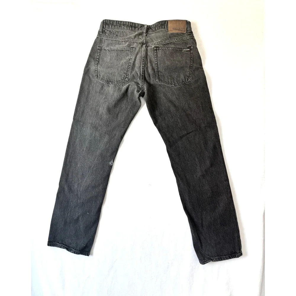 Volcom Solver Modern Straight Leg Jeans  Black Denim Mens 32 A19316R7